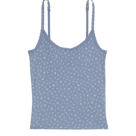 PINK Victoria's Secret Dusty Iris Ditsy Floral Blue Camisole - Picture 3 of 4